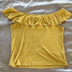yellow off the shoulder top